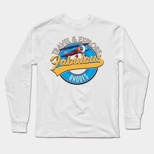 Travel explore fabulous Rhodes logo Long Sleeve T-Shirt